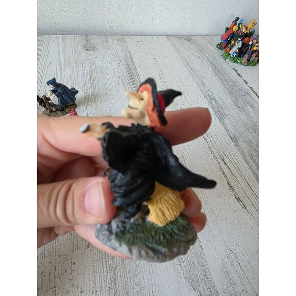 witch Halloween village Moon cat people accessory decor broom set lot - Picture 7 of 7